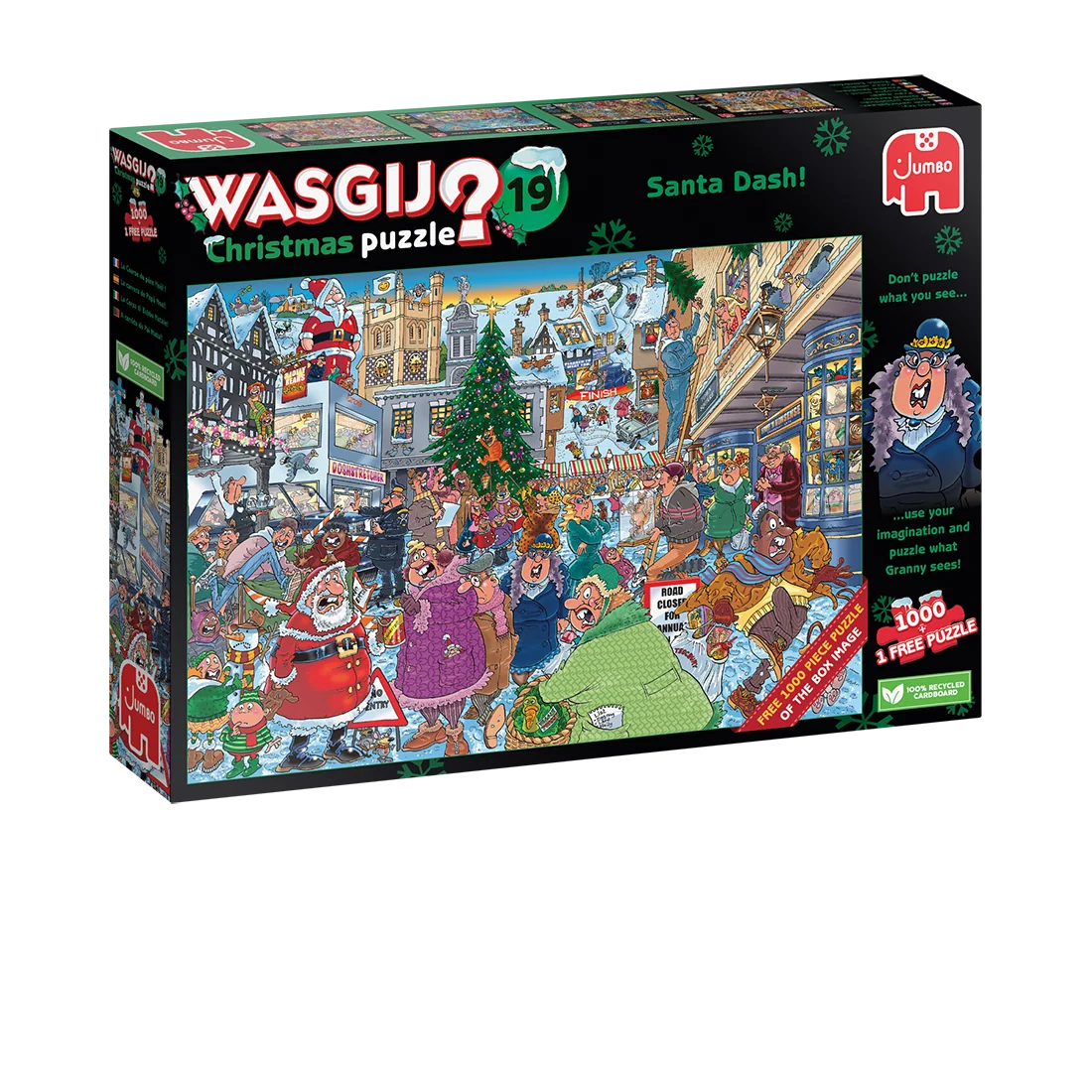 Christmas 19 Wasgij La course du père Noël Casse-tête Jumbo 2x1000 morceaux