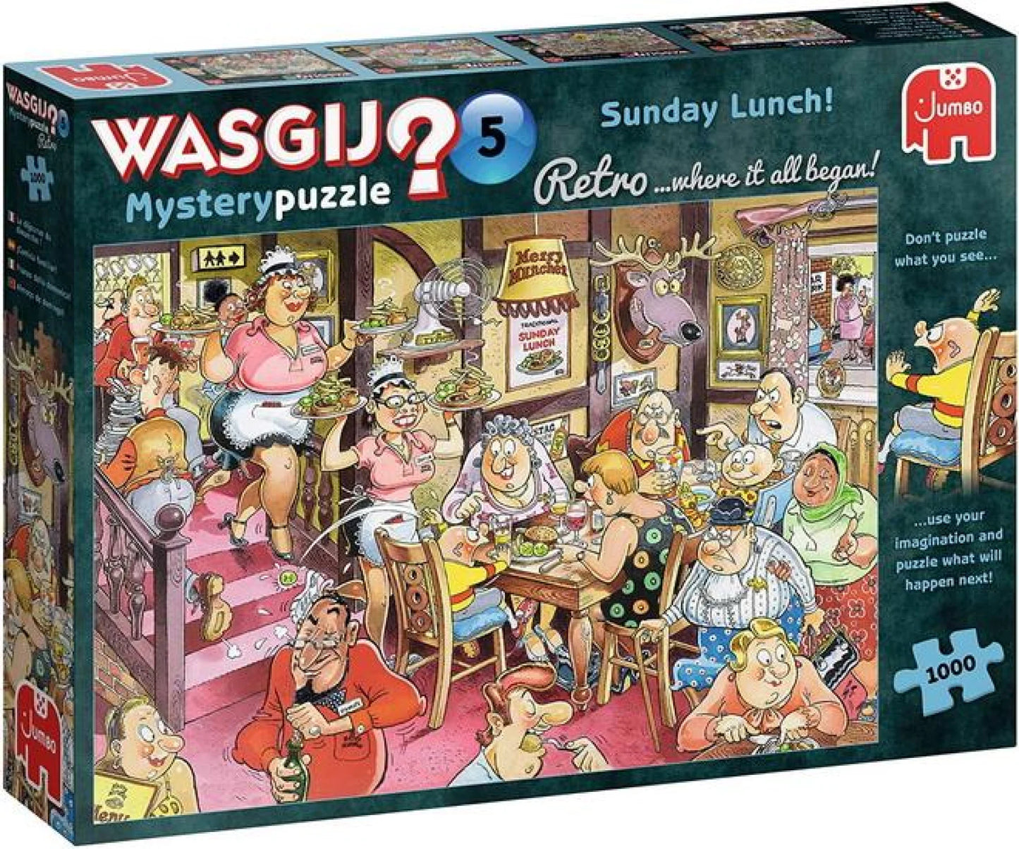 Mystery 5 Retro Le déjeuner du dimanche Wasgij 25009 JUMBO Casse-tête 1000 morceaux