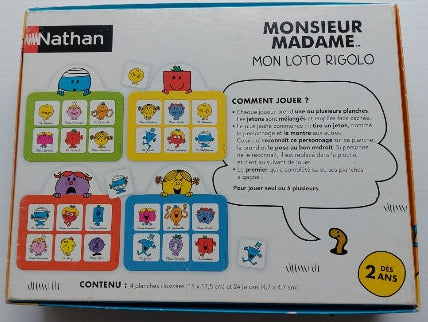 Monsieur Madame Mon loto rigolo NATHAN 31132 Jeu 2 ans +