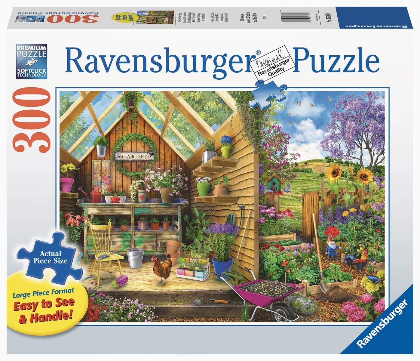 Vue sur l'abri de jardin Ravensburger 167876 Casse-tête 300 morceaux
