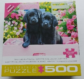 Labradors dans une boîte rose Casse-tête Eurographics 500 morceaux