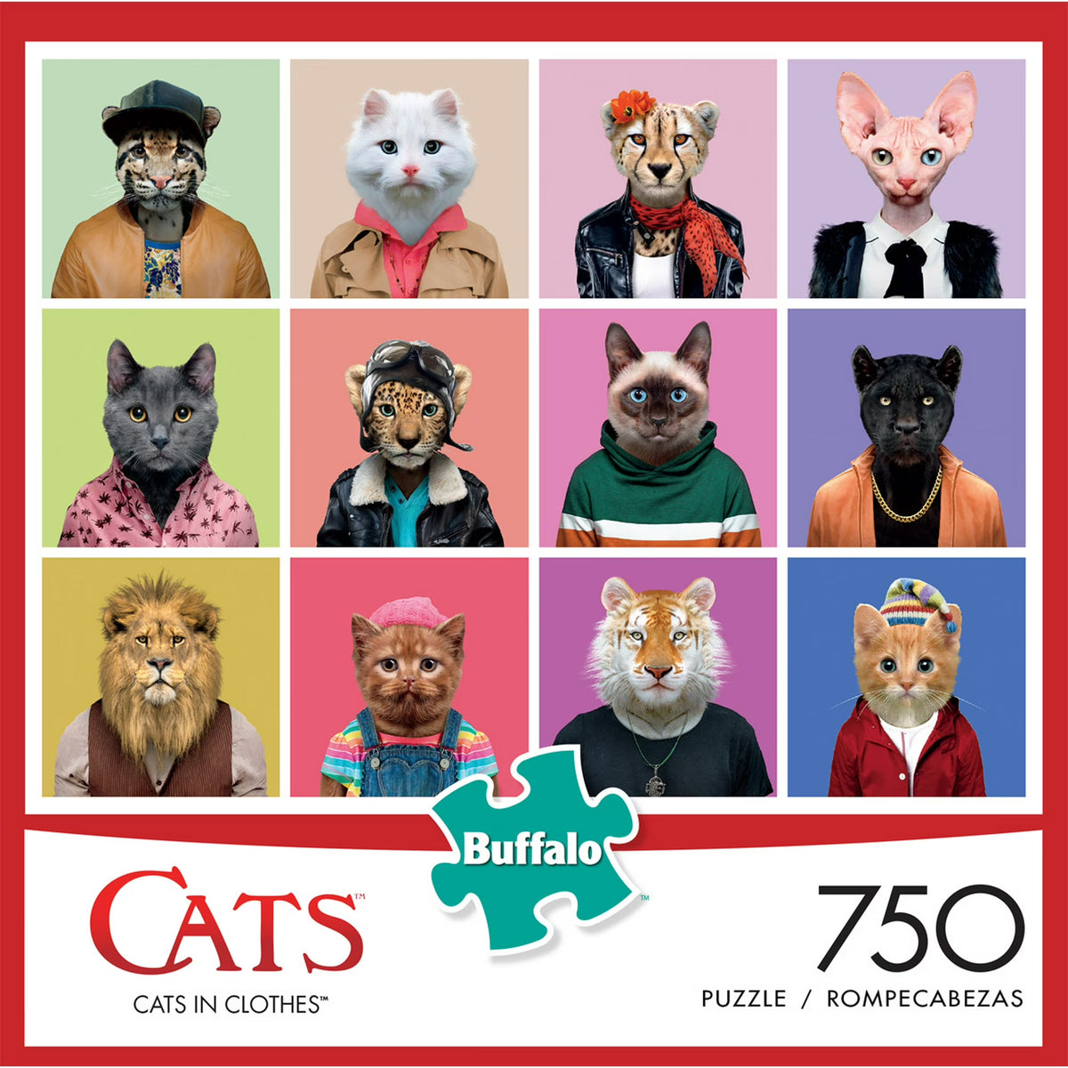 CATS : Cats in clothes BUFFALO Casse-tête 750 morceaux