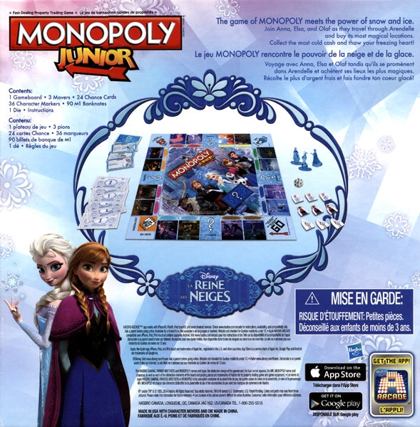 Monopoly Junior Disney Frozen Parker Brothers Hasbro Jeux 5 ans et plus