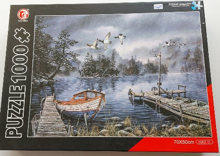 Lac enneigé et canards au vol HAO XIANG 88023 Casse-tête 1000 morceaux