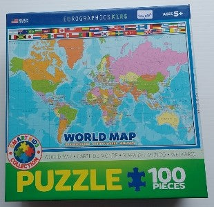 Carte du monde EuroGraphics 6100-1271 Casse-tête 100 morceaux
