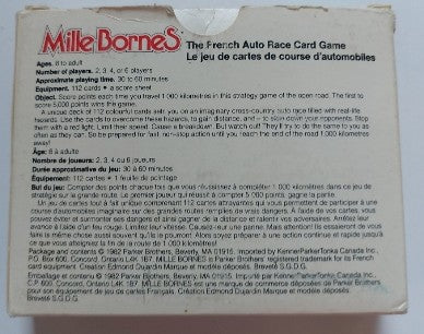 Mille Bornes: le jeu de cartes de course automobiles PARKER BROTHER A13 Jeu 8 ans et plus