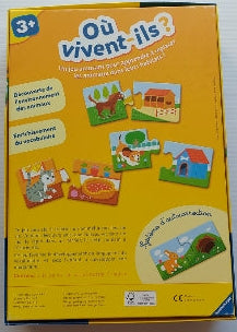 Où vivent-ils? Ravensburger 240371 Jeu 3 ans et +