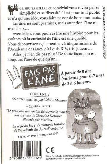 RENOU, Yves : Fais pas l'âne PAILLE 6 ans et plus