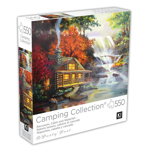 Ratons laveurs, cabane et cascade, Camping Collection KI Puzzle 02150-SB Casse-tête 550 morceaux