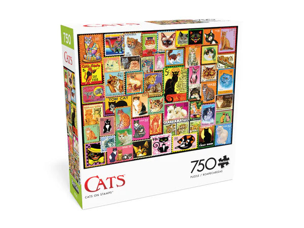 Cats : Chats sur timbres Buffalo 97070 Casse-tête 750 morceaux