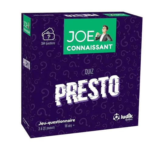 Joe Connaissant : Quiz Presto Ludik Qc Jeux 16 ans et plus