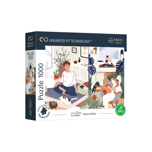 Yoga, Cats & coffee : Peace of Mind Trefl 10695 Casse-tête 1000 morceaux