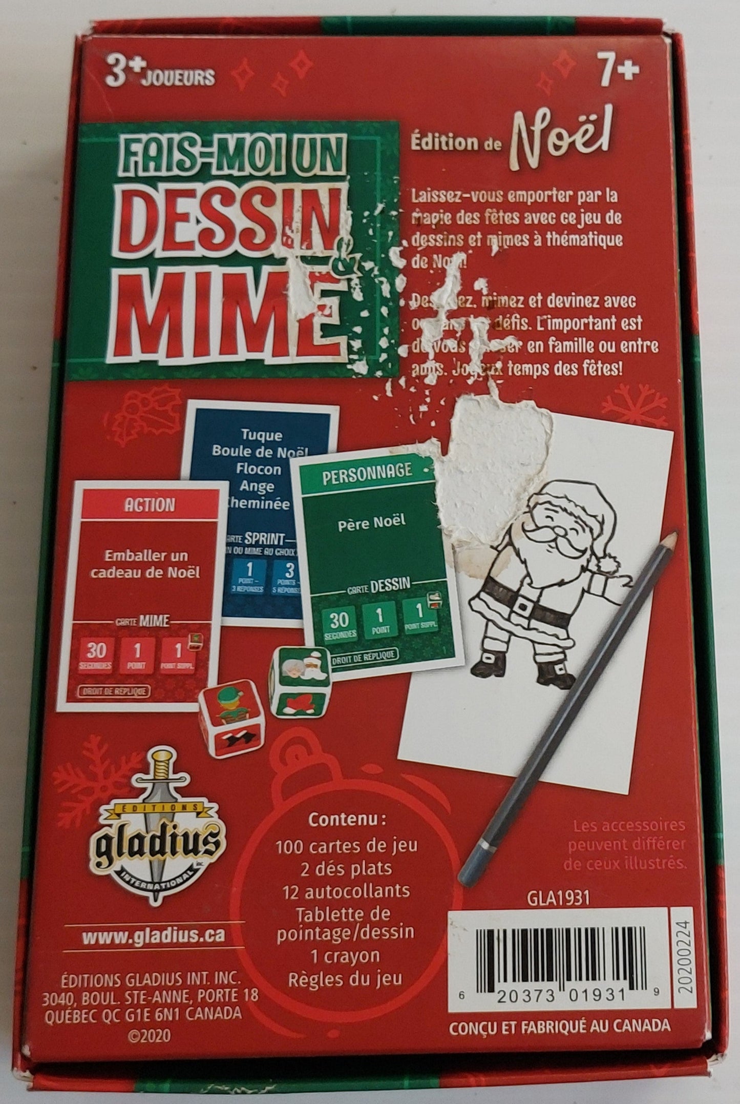 Fais-moi un dessin et mime, Édition de Noël GLADIUS GLA1931 Jeux 7 ans et +