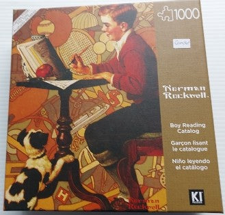 ROCKWELL, Norman Garçon lisant le catalogue KI Puzzles Casse-tête 1000 morceaux