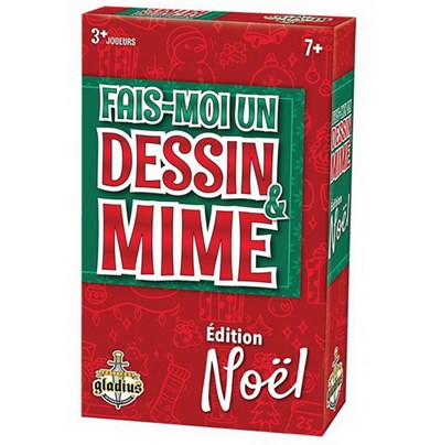 Fais-moi un dessin et mime, Édition de Noël GLADIUS GLA1931 Jeux 7 ans et +