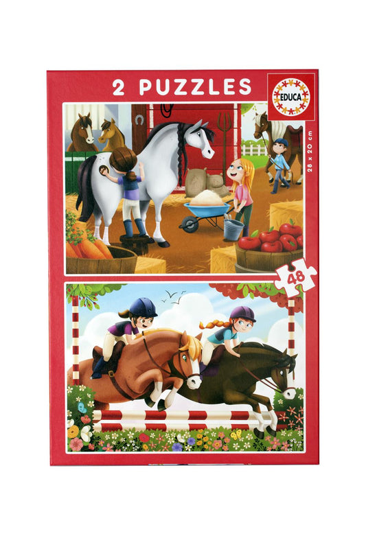 Soin des chevaux EDUCA 17150 Casse-tête 2 x 48 morceaux