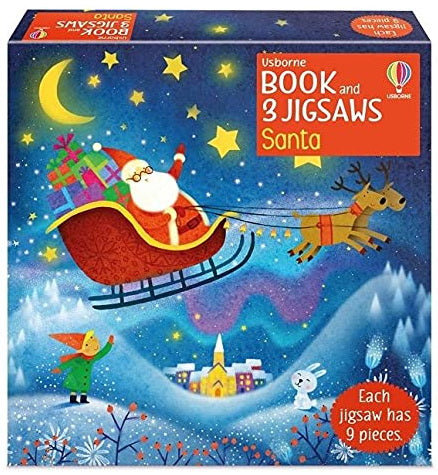 Santa Book and 3 Jigsaws USBORNE Casse-tête 3 x 9 morceaux 9781474995771