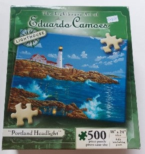 CAMOES, Eduardo: Portland Headlight, Lighthouse Art Karmin  Casse-tête 500 morceaux