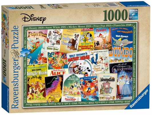 Posters Vintage Disney Ravensburger 198740 Casse-tête 1000 morceaux