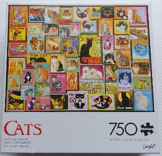 Cats : Chats sur timbres Buffalo 97070 Casse-tête 750 morceaux