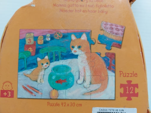 Maman chat et son bébé DJECO DJ07260 Casse-tête 12 morceaux