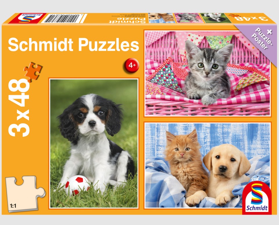 Mes chiots préférés SCHMIDT 56361 Casse-tête 3 x 48 morceaux