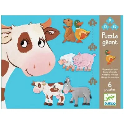 Pâquerette & amis DJECO 6 puzzles 9-12-15 morceaux