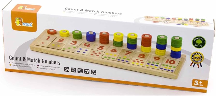 Count & Match Numbers VIGA Jeux 3 ans et plus