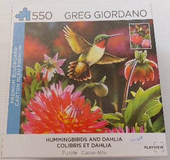 Colibris et Dahlia PLAYVIEW Casse-tête 550 morceaux