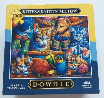 Kittens Knittin' Mittens DOWDLE Casse-tête 1000 morceaux