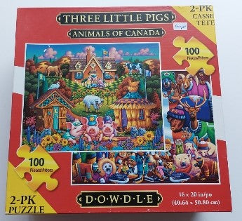 3 Little Pigs / Animals of Canada Dowdle 1159941 Casse-tête 100 morceaux