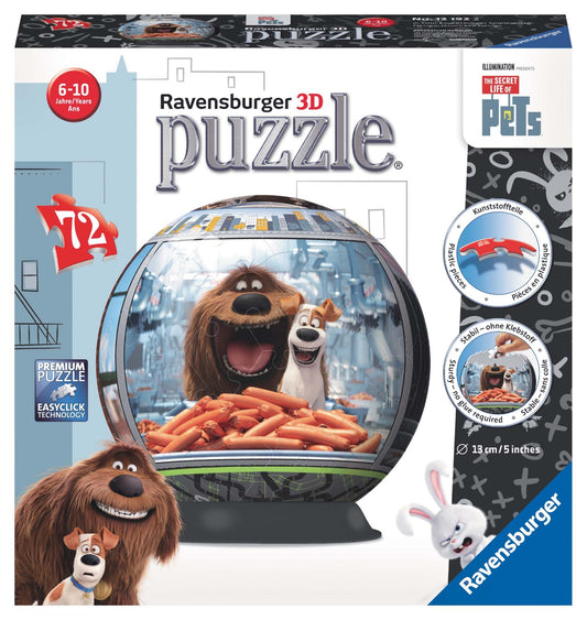 The Secret Life of Pets Puzzle Ball 3D Ravensburger 121922 Casse-tête 72 morceaux