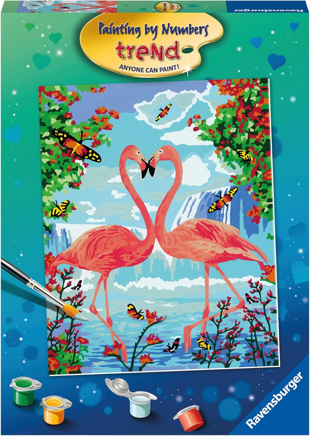 Painting by numbers trend, Flamingo love Ravensburger 29038 Jeux 7 ans et plus
