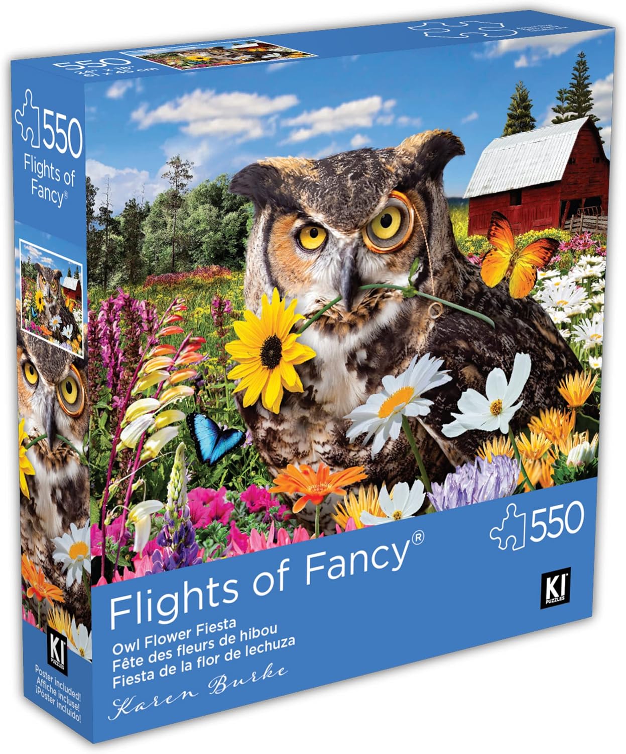 Fête des fleurs de hibou Flights of Fancy Casse-tête KI Puzzle 550 morceaux