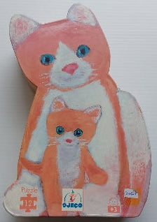 Maman chat et son bébé DJECO DJ07260 Casse-tête 12 morceaux