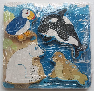 Animaux polaires PUZZIBILITIES Casse-tête bois 4 morceaux
