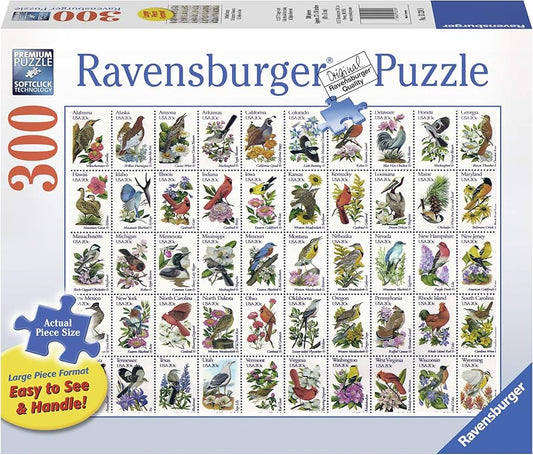 50 timbres d'oiseaux Ravensburger 132249 Casse-tête 300 morceaux