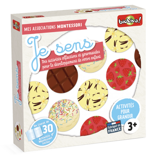 Je sens : activités olfactives et gourmandes Montessori BIOVIVA 3669160111225 Jeu 3 ans et plus