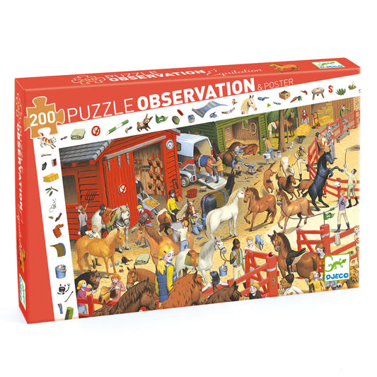 Équitation Puzzle observation Djeco DJ07454 Casse-tête 200 morceaux