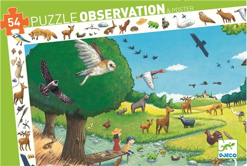 Balade en forêt Puzzle observation Djeco DJ07563 Casse-tête 54 morceaux