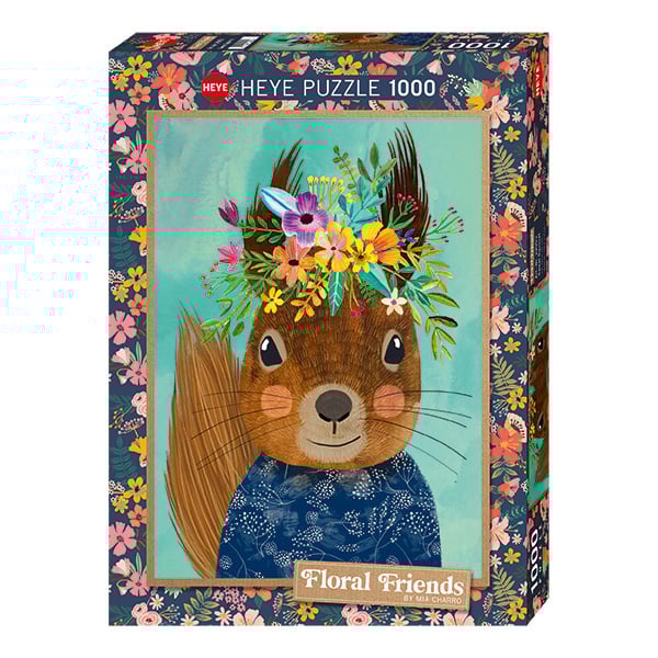 CHARRO, Mia Sweet Squirrel Floral Friends HEYE 29953 Casse-tête 1000 morceaux