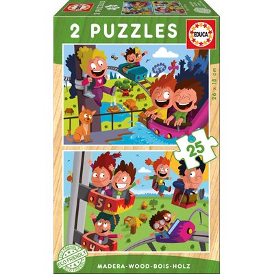 Parc d'attractions EDUCA 17620 Casse-tête en bois 2 x 25 morceaux