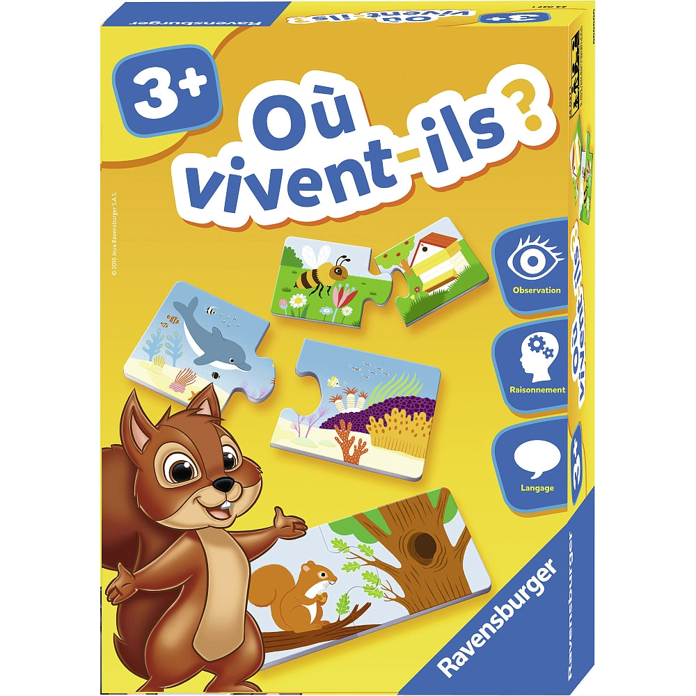 Où vivent-ils? Ravensburger 240371 Jeu 3 ans et +
