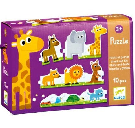 Cache-cache Puzzle Petits et grands DJECO DJ08167 Casse-tête 10 morceaux.