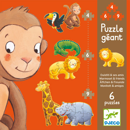 Ouistiti et ses amis DJECO 6 puzzles 4-6-9 morceaux