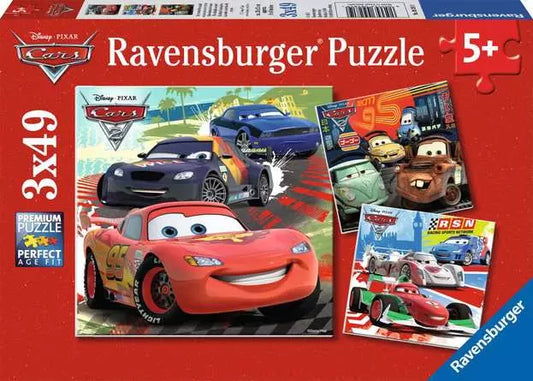 Cars, Course autour du monde Ravensburger 092819 Casse-tête 3 x 49 morceaux