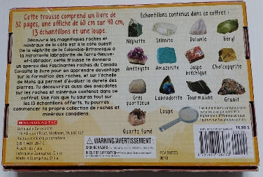 Roches et minéraux canadiens Jeux 7 ans et plus
