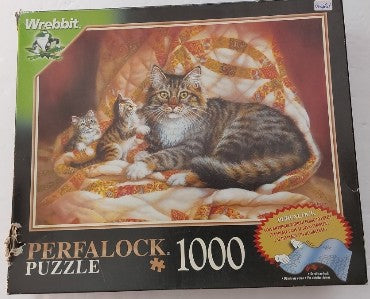 GIBSON, Judy: Cats on a Quilt Wrebbit Casse-tête 1000 morceaux
