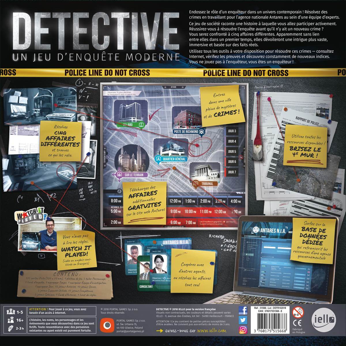 Detective, Un jeu d'enquête moderne IELLO Jeu 16 ans et plus