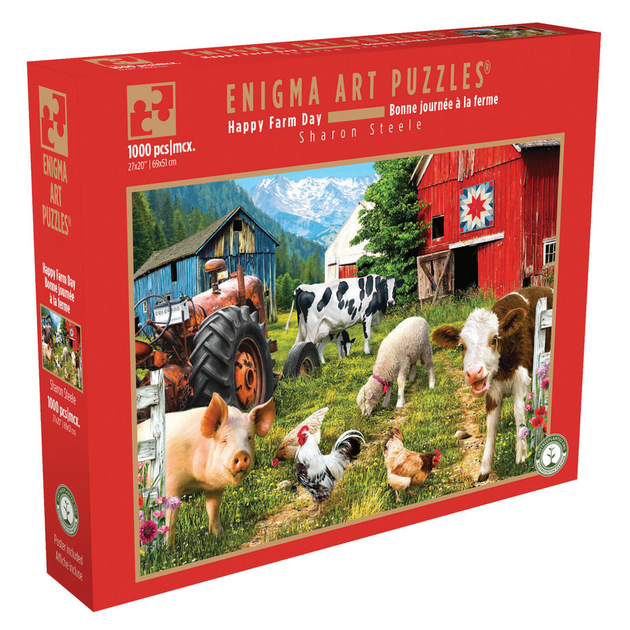 Bonne journée à la ferme ENIGMA ART PUZZLES Casse-tête 1000 morceaux